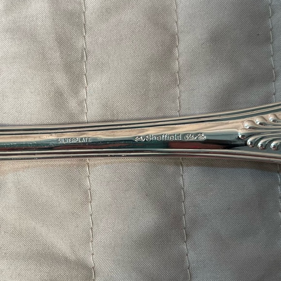 VTG Sheffield Silver Co. Pasta server Silverplate flatware Kings pattern 11 in - Picture 7 of 8